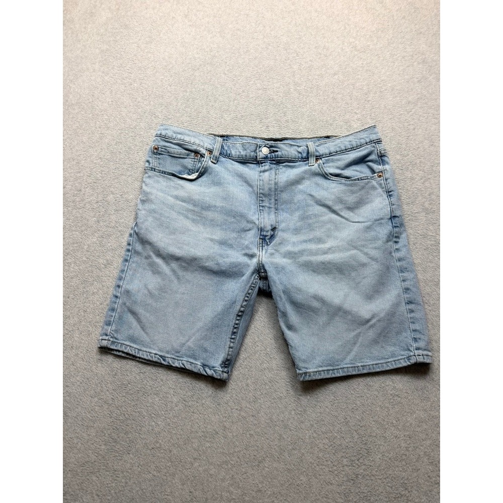 Levis 412 Regular Fit Denim Shorts Mens 40 Light Wash Blue Jean Shorts